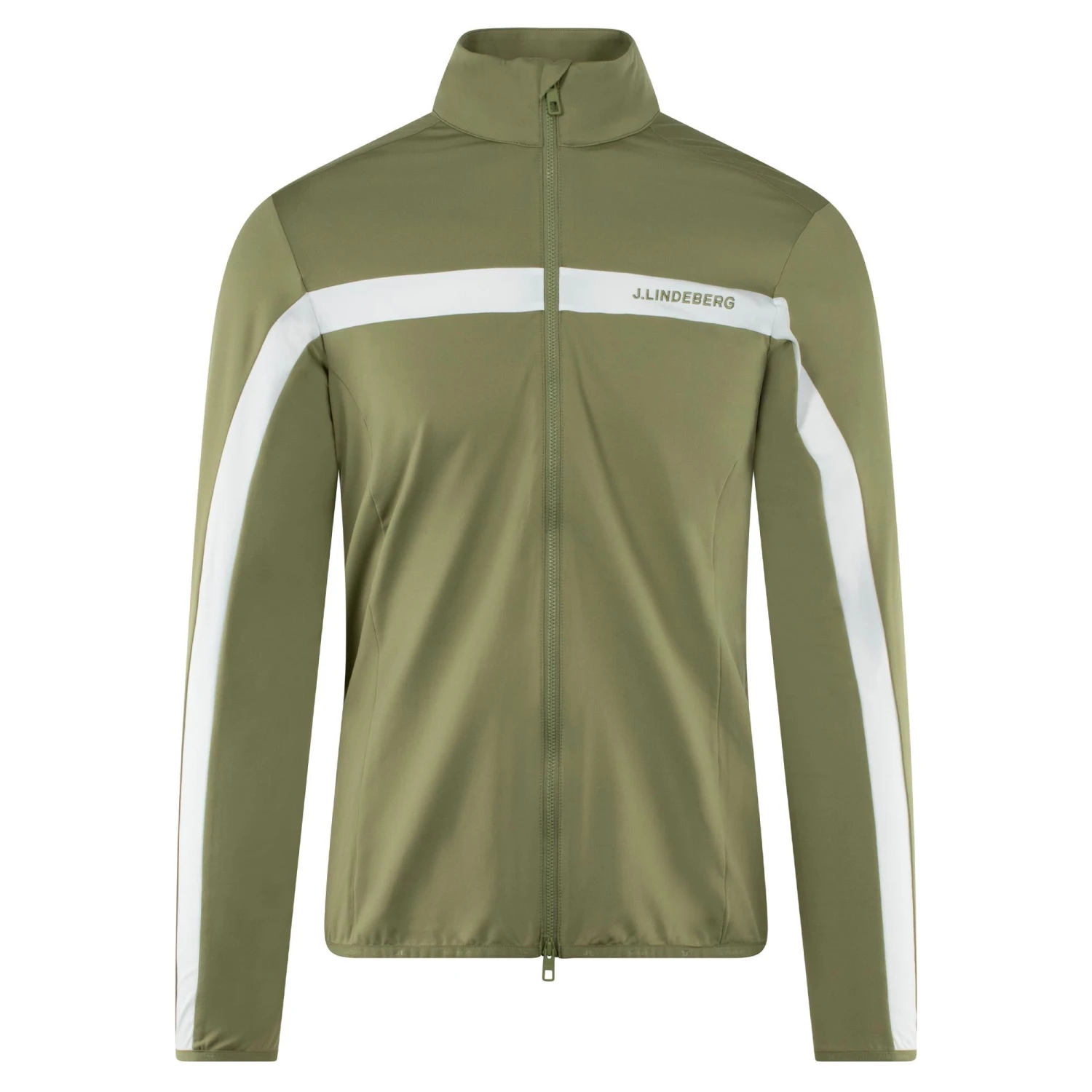 J.Lindeberg J Lindeberg Jarvis Mens Golf Mid Layer Oil Green 2 J.Lindeberg J Lindeberg Jarvis Mens Golf Mid Layer Oil Green - Image 2