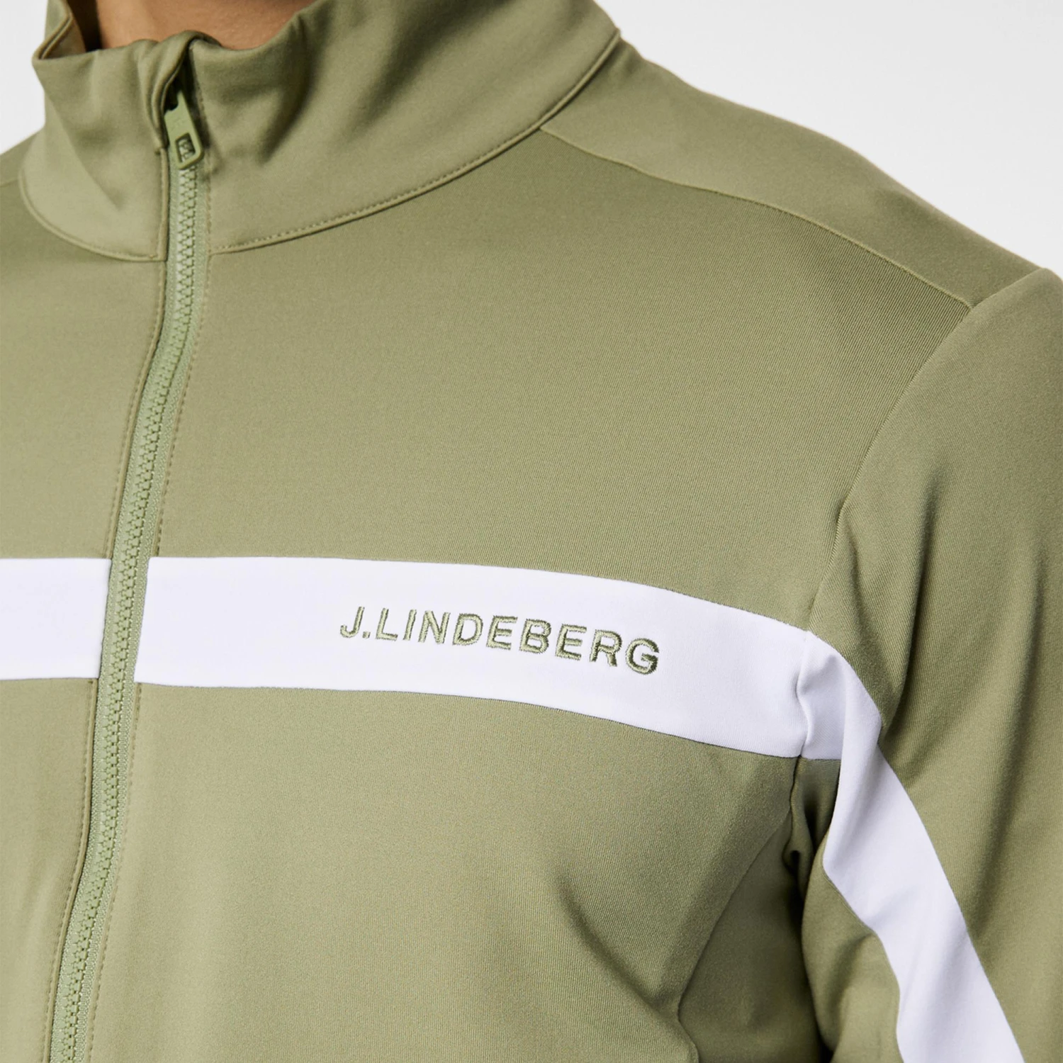 J.Lindeberg J Lindeberg Jarvis Mens Golf Mid Layer Oil Green 6 J.Lindeberg J Lindeberg Jarvis Mens Golf Mid Layer Oil Green - Image 6