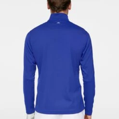 J.Lindeberg J Lindeberg Leon Quarter Zip Mens Golf Mid Layer Clematis Blue -Teepeg Shop image452282665