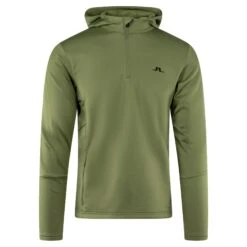 J.Lindeberg J Lindeberg Aerial Quarter Zip Mens Hoodie Oil Green