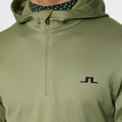 J.Lindeberg J Lindeberg Aerial Quarter Zip Mens Hoodie Oil Green -Teepeg Shop image452283054