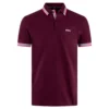 Boss Paddy Cotton Pique Mens Polo Shirt Burgundy