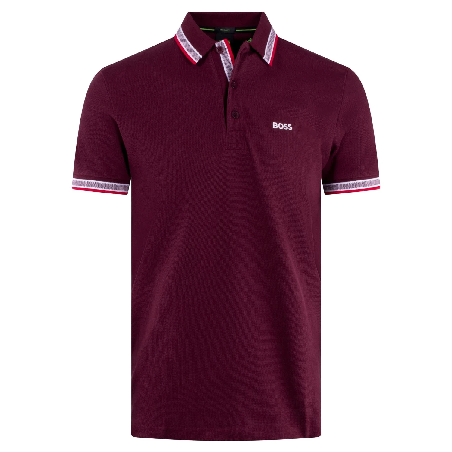 Boss Paddy Cotton Pique Mens Polo Shirt Burgundy 1 Boss Paddy Cotton Pique Mens Polo Shirt Burgundy