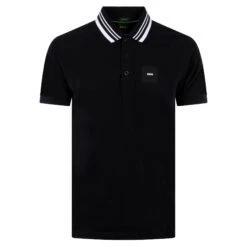 Boss Paddy Rib Mens Polo Shirt Black